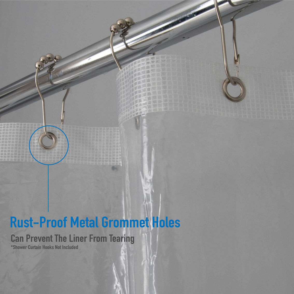 Bath Bliss Heavyweight PEVA Shower Liner with 5 Mesh Pockets - Image 4 of 4