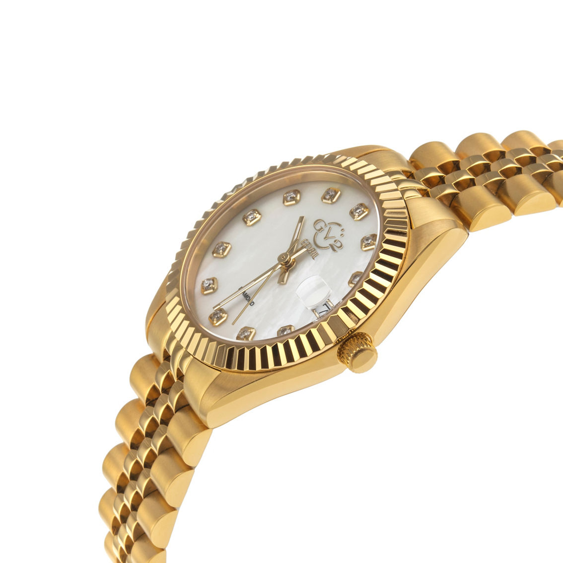 Gevril Women's GV2 Naples Swiss Quartz Mother of Pearl Dial Diamond Accent Watch - Image 3 of 3