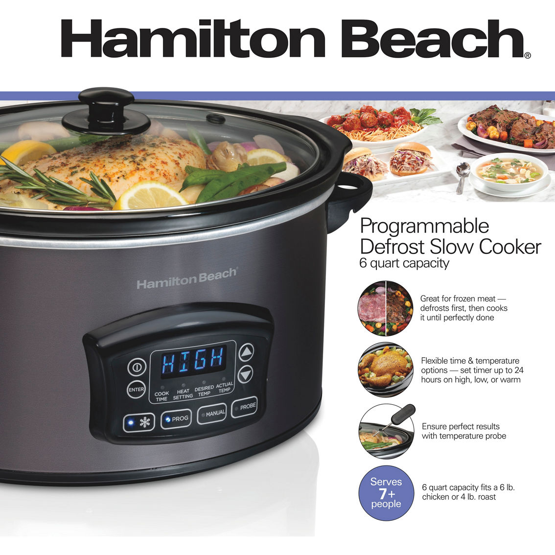 Hamilton Beach Programmable Defrost Slow Cooker - Image 4 of 6