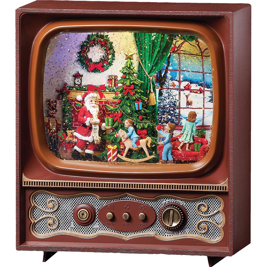 Roman 9.7 in. LED Swirl TV Santa