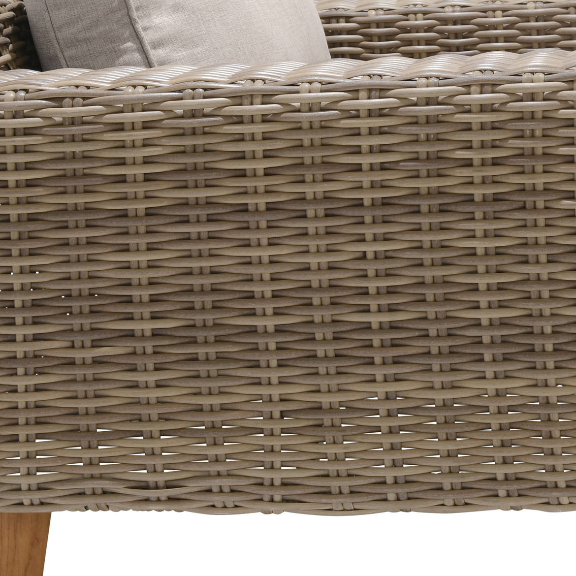 Armen Living Bahamas Outdoor Wicker & Teak Wood Lounge Chair - Image 7 of 10