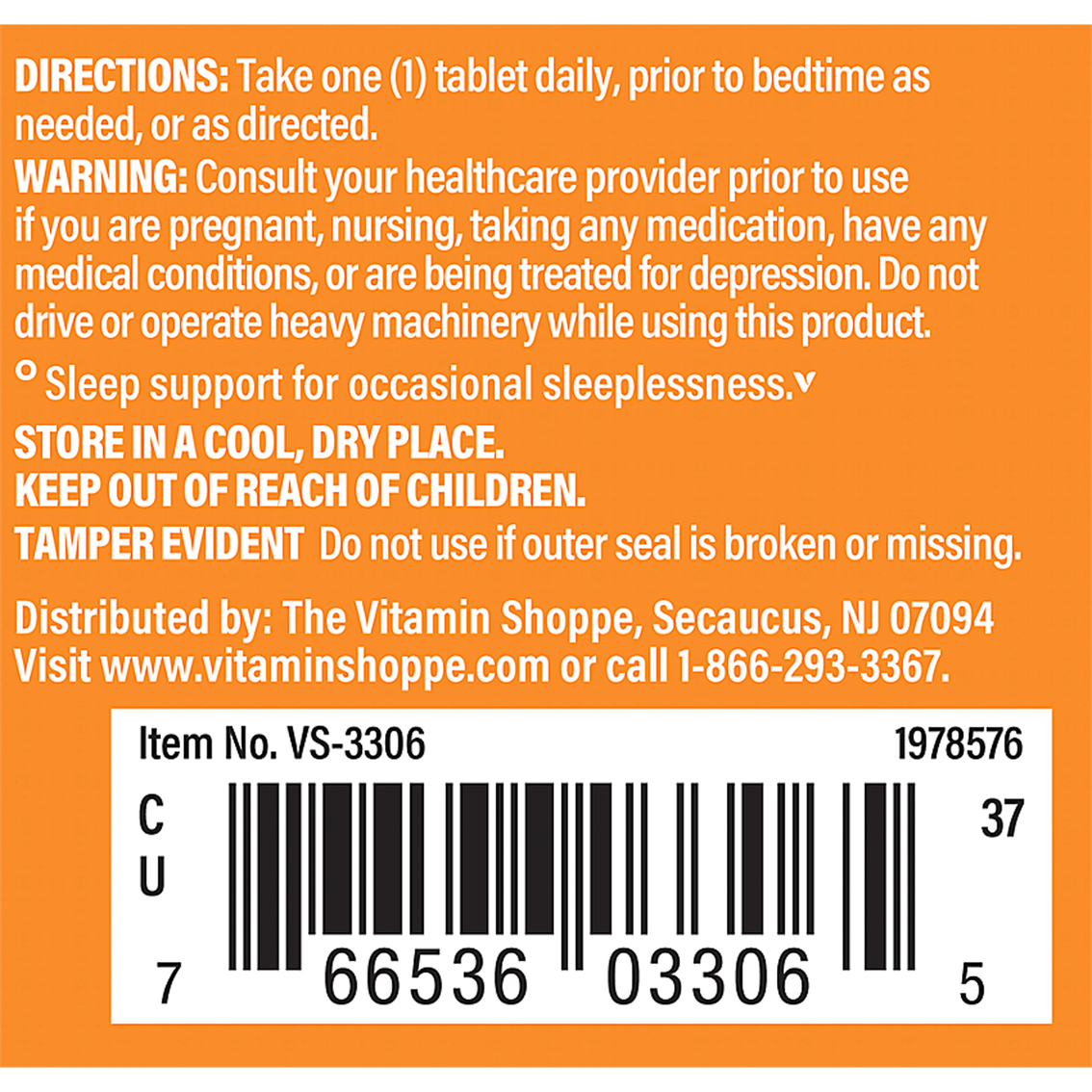 The Vitamin Shoppe Melatonin for Sleep Support 60 Tablets - Image 3 of 4