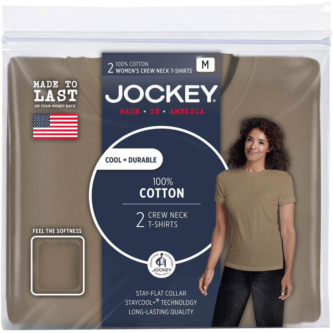 Jockey Made In America 100% Cotton Crew Neck 2 pk. - Image 8 of 8