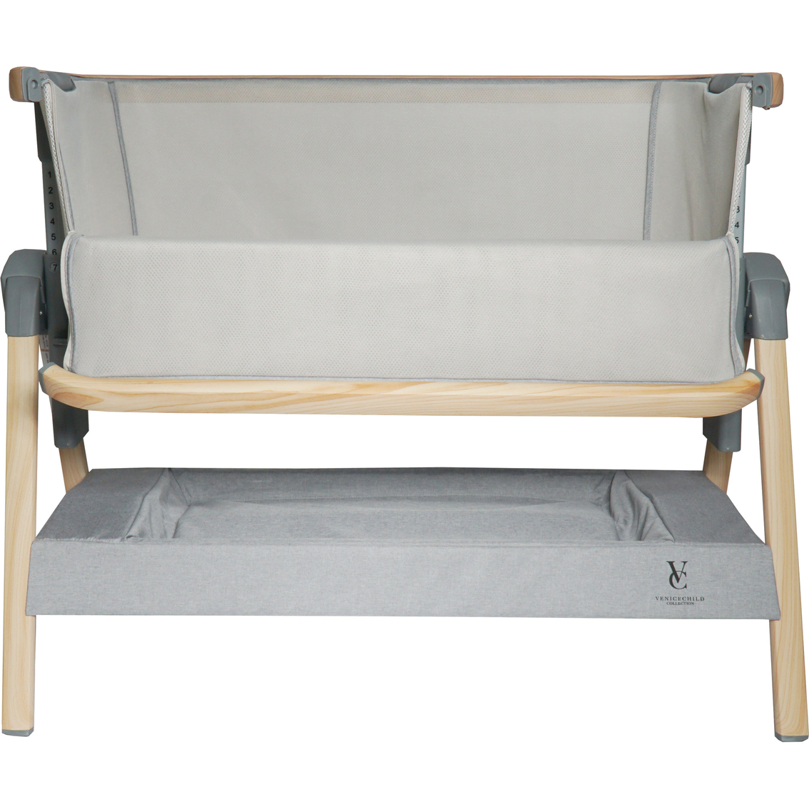 Venice Child California Dreaming Gray Wood Bedside Bassinet - Image 2 of 7