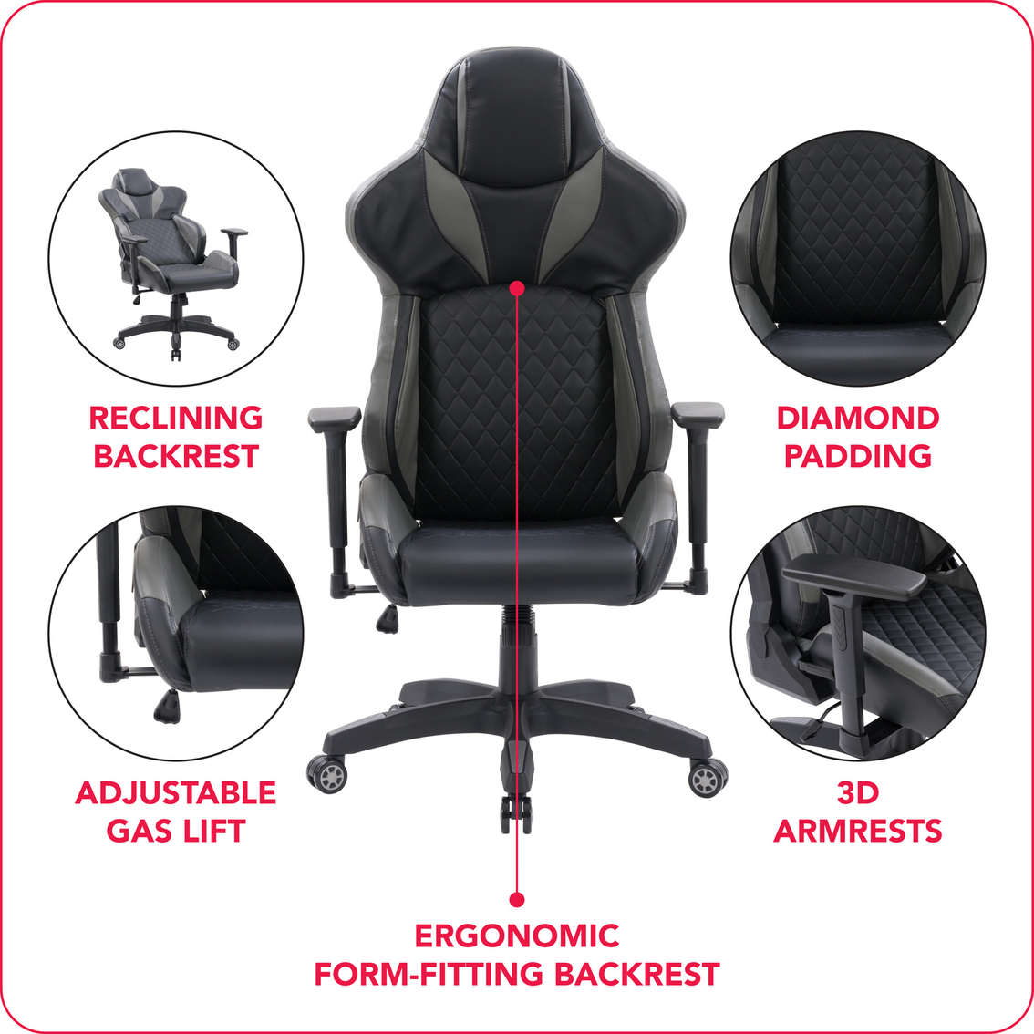 CorLiving Nightshade Gaming Chair - Image 8 of 8