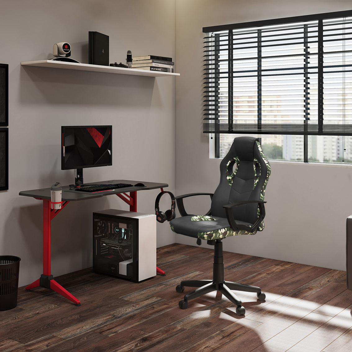 Corliving Mad Dog Black and Camo Gaming Chair - Image 5 of 5