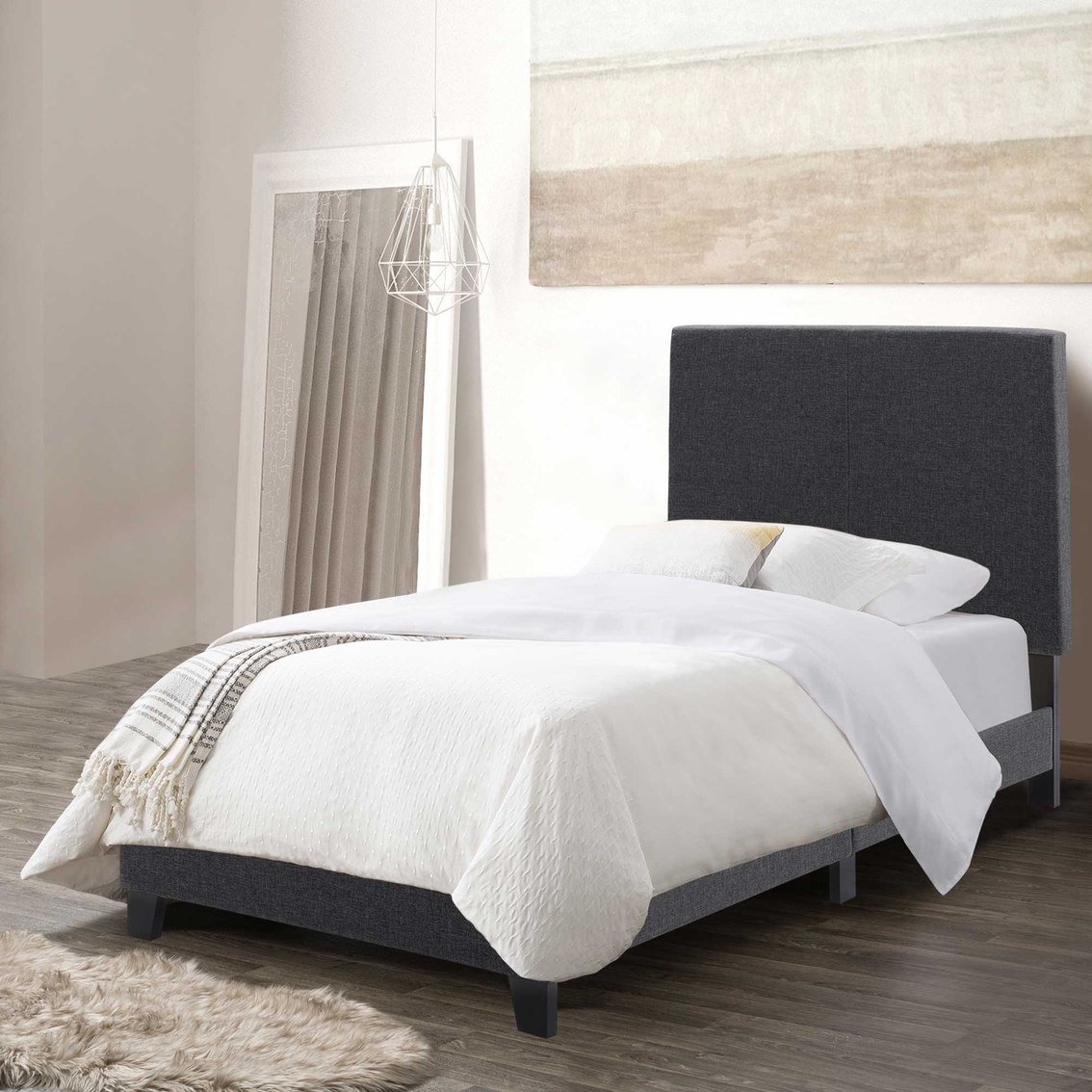 CorLiving Juniper Fabric Upholstered Bed - Image 8 of 8