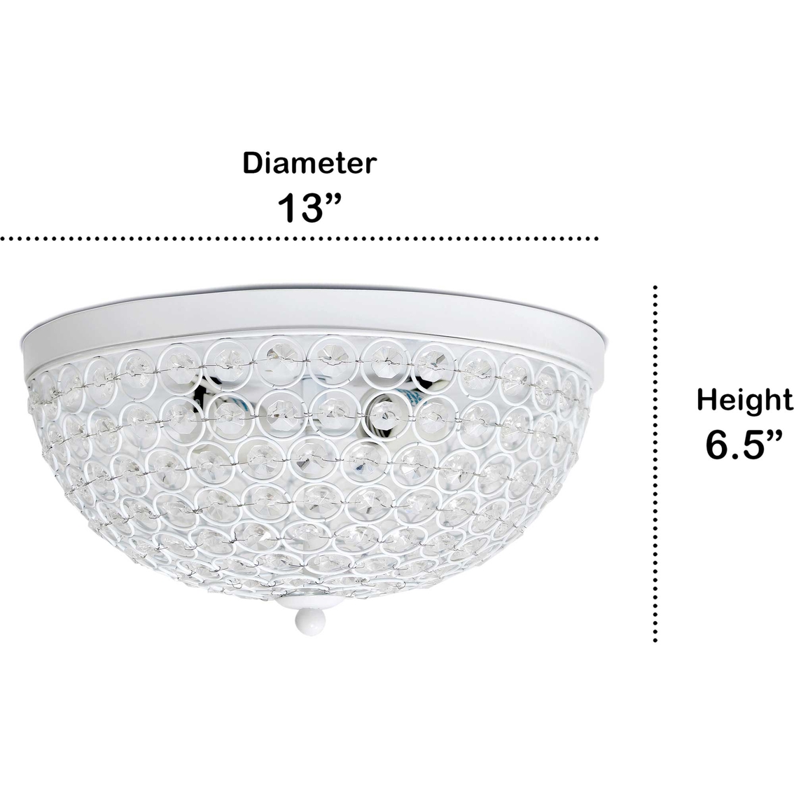 Lalia Home Crystal Glam 2 Light Ceiling Flush Mount Lamps 2 pk. - Image 7 of 7