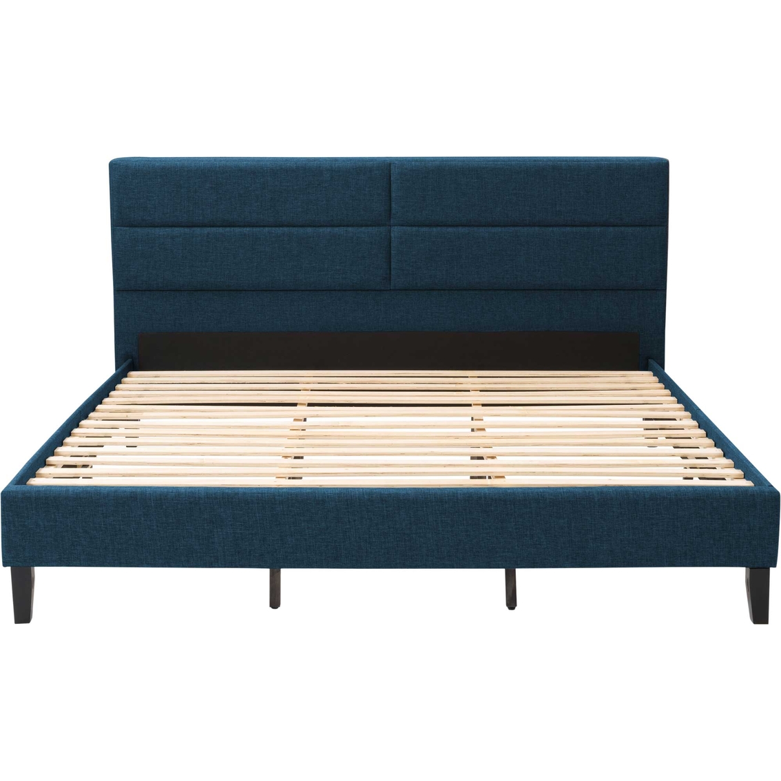 CorLiving BRH-202-Q Bellevue Ocean Blue Upholstered Panel Bed - Image 2 of 10