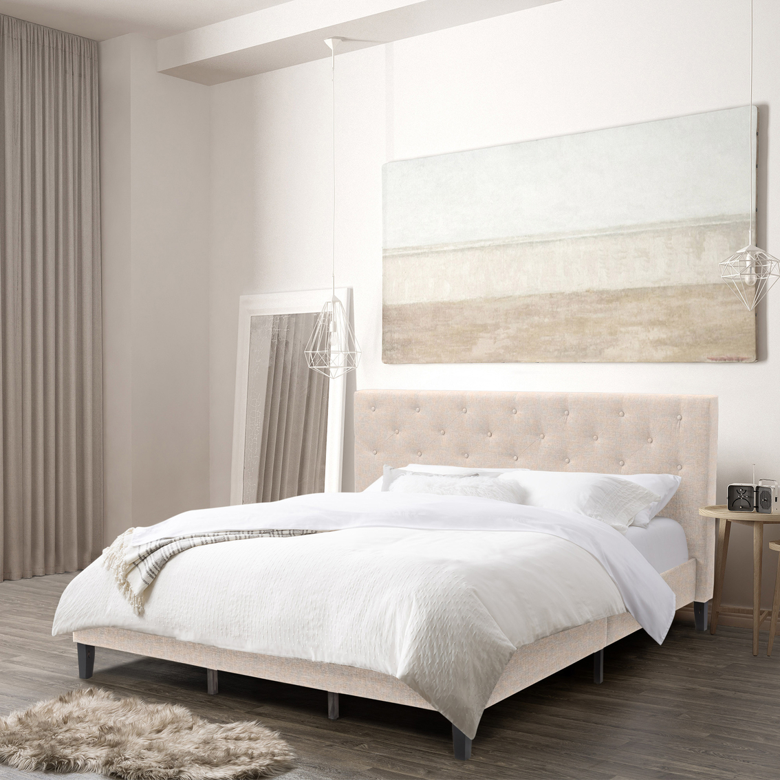 CorLiving Nova Ridge Tufted Upholstered Bed - Image 7 of 10