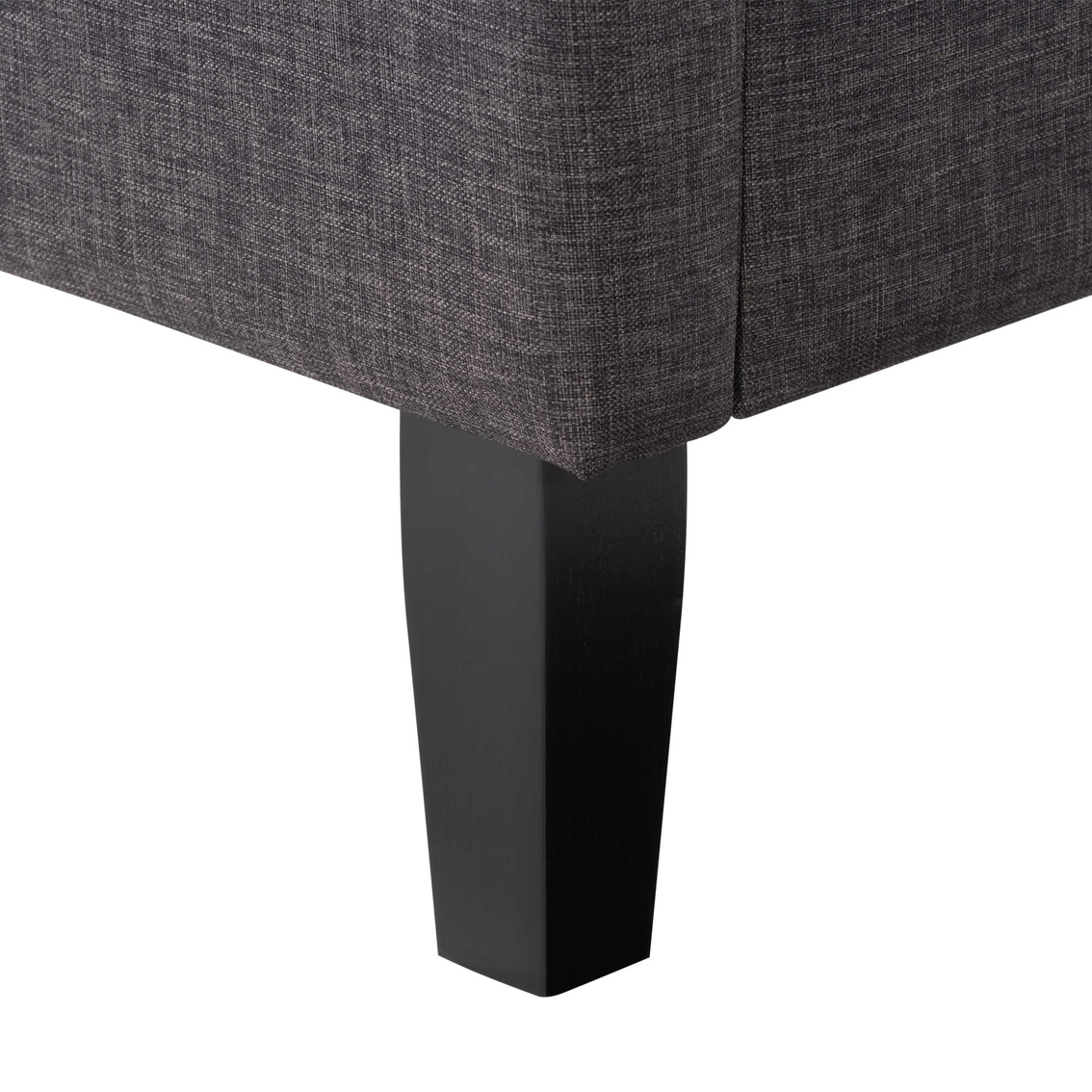 CorLiving Bellevue Dark Gray Upholstered Panel Bed - Image 9 of 10