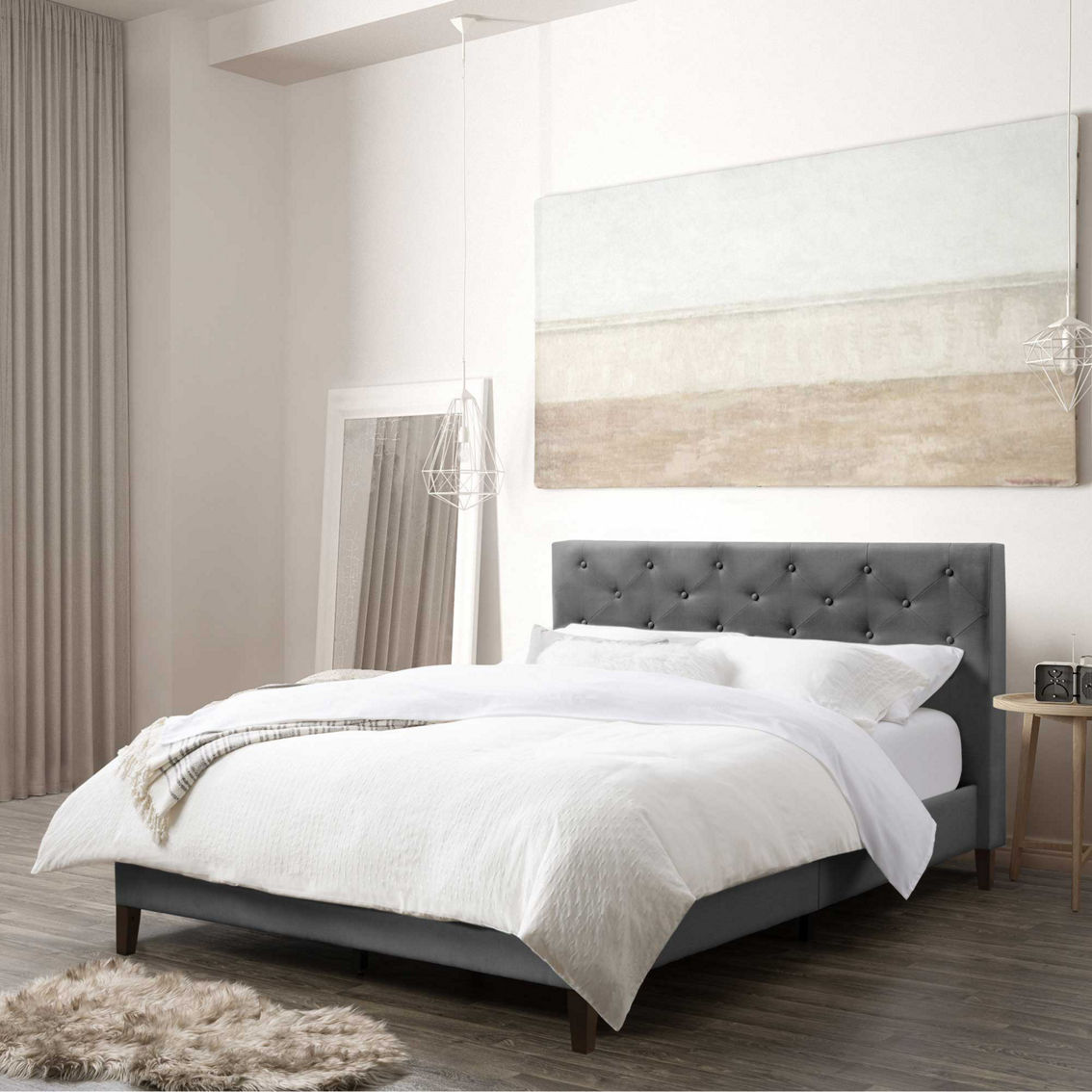 CorLiving Nova Ridge Tufted Upholstered Bed - Image 6 of 10