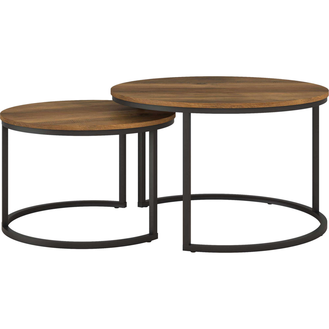 CorLiving Fort Worth Brown Wood Nesting Coffee Tables - Image 2 of 8