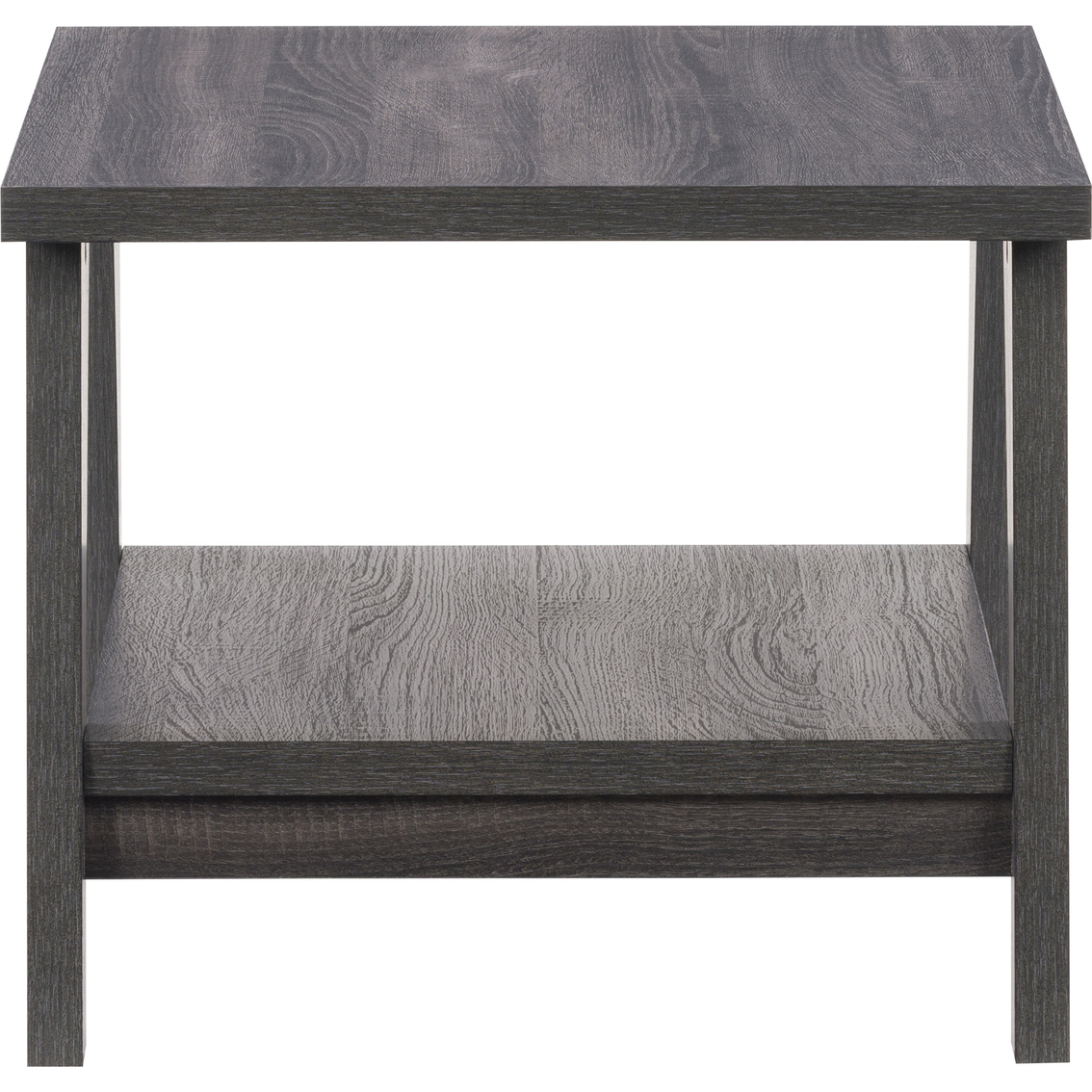 CorLiving LHW-720-E Hollywood Dark Gray Side Table with Lower Shelf - Image 3 of 7