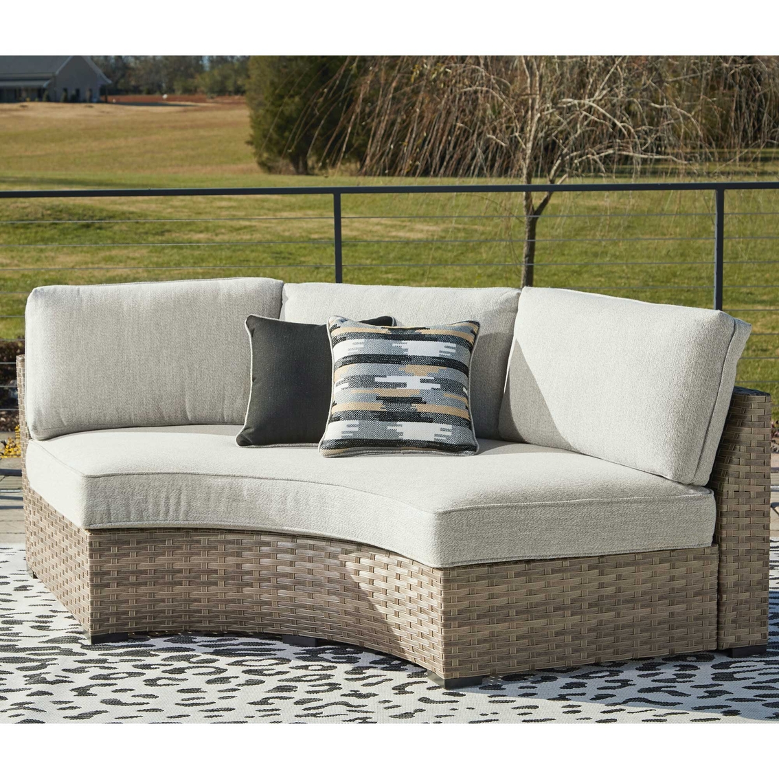 Signature Design by Ashley Calworth Outdoor 10 pc. Set with Firepit Table - Image 2 of 10