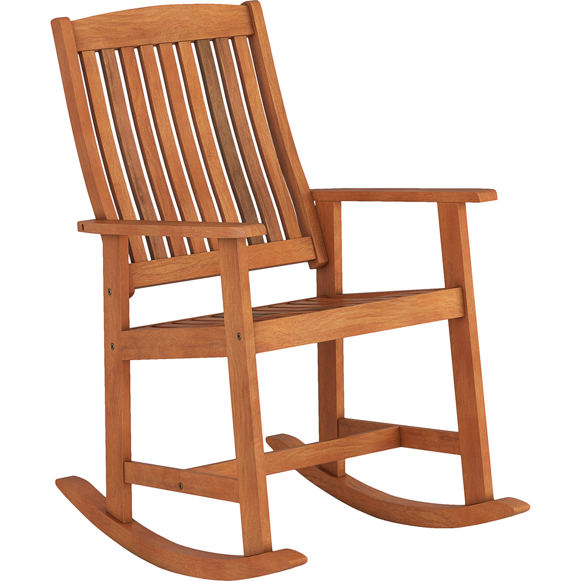 CorLiving Miramar Natural Hardwood Outdoor Rocking Chair - Image 3 of 8