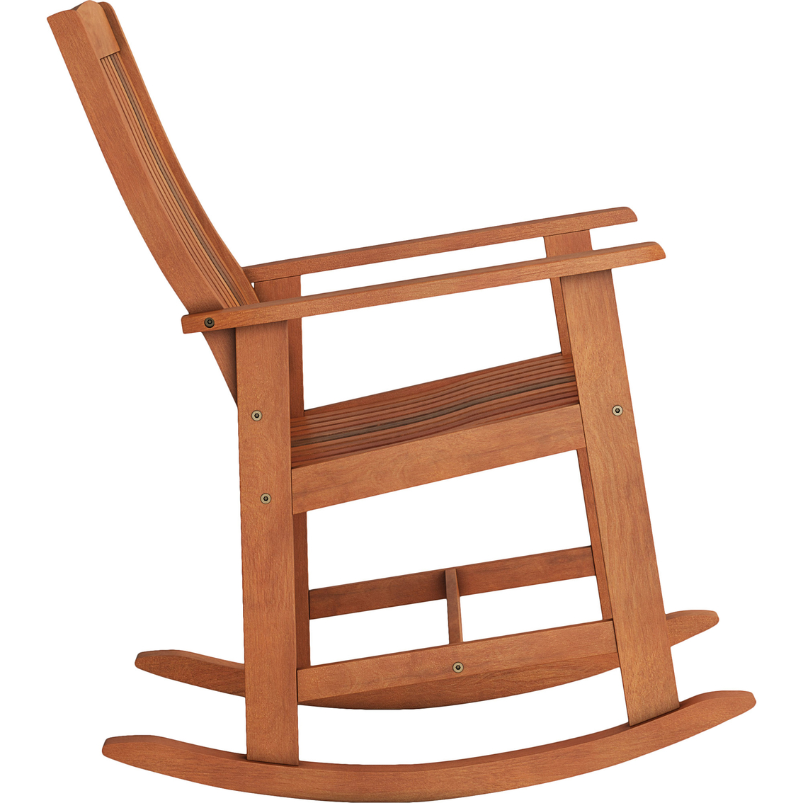 CorLiving Miramar Natural Hardwood Outdoor Rocking Chair - Image 4 of 8