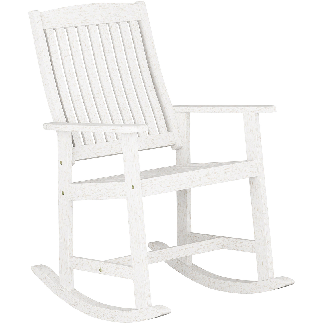 CorLiving Miramar Whitewashed Hardwood Outdoor Rocking Chair - Image 3 of 8