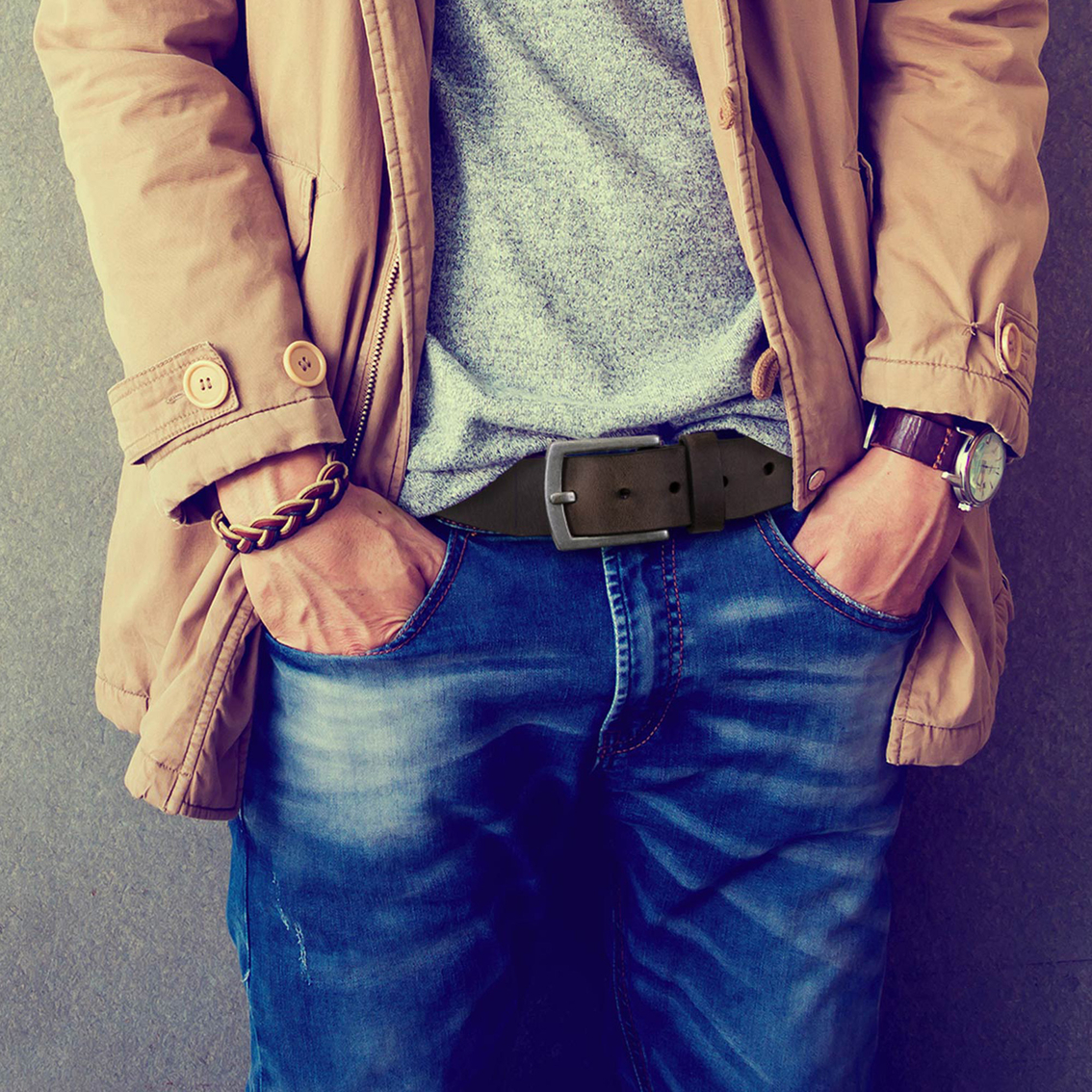 Timberland Pro 40mm Rivet Leather Belt - Image 3 of 3