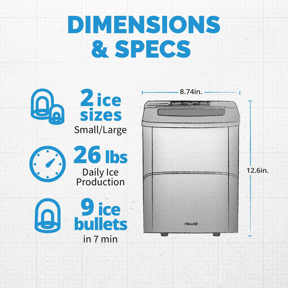 NewAir 26 lb. Countertop Ice Maker - Image 10 of 10