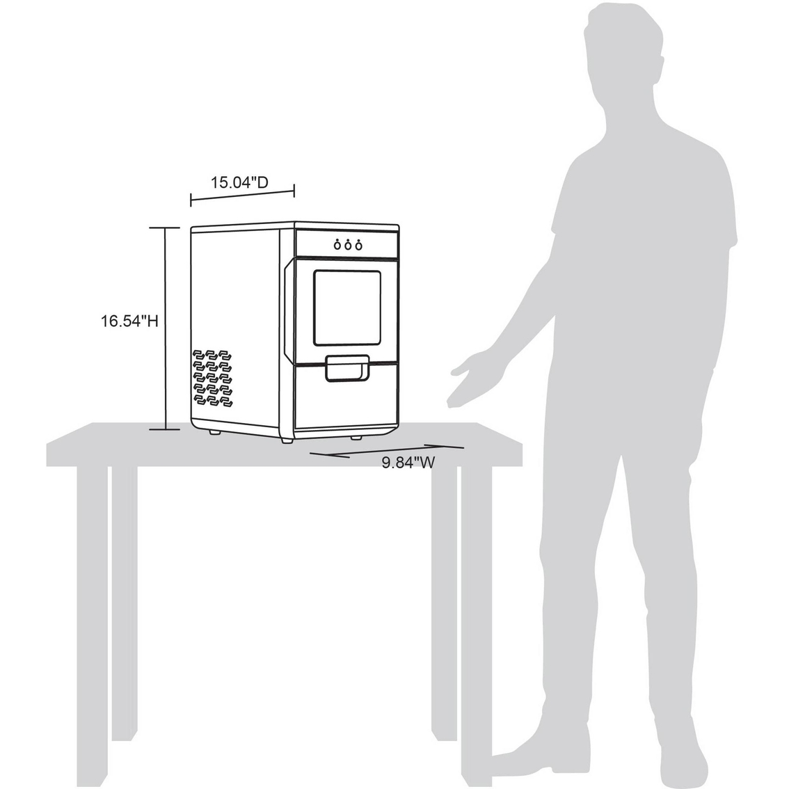 New Air LLC 44 lb. Nugget Countertop Ice Maker - Image 4 of 10