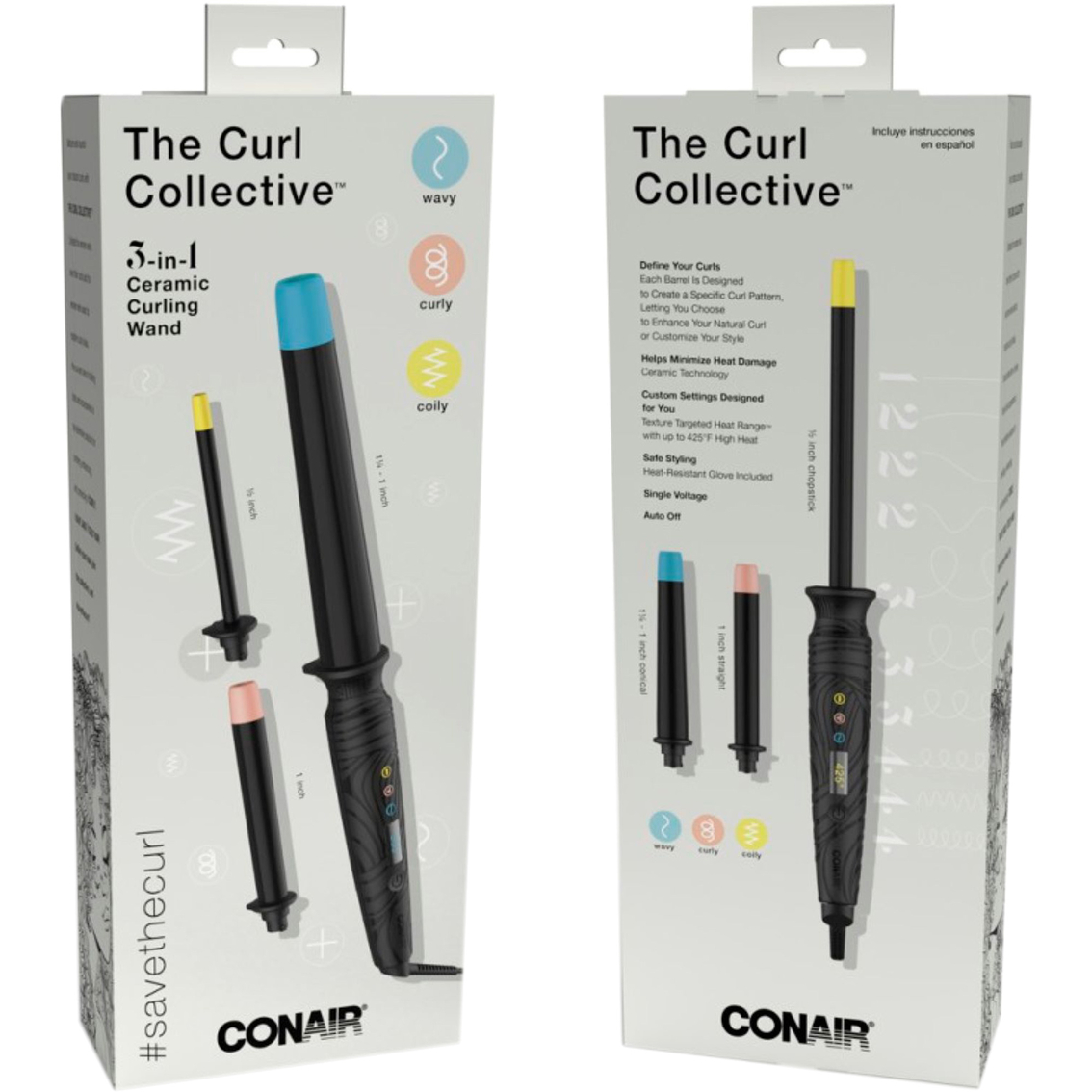 Conair The Curl Collective 3 in 1 Ceramic Curling Wand - Image 2 of 4