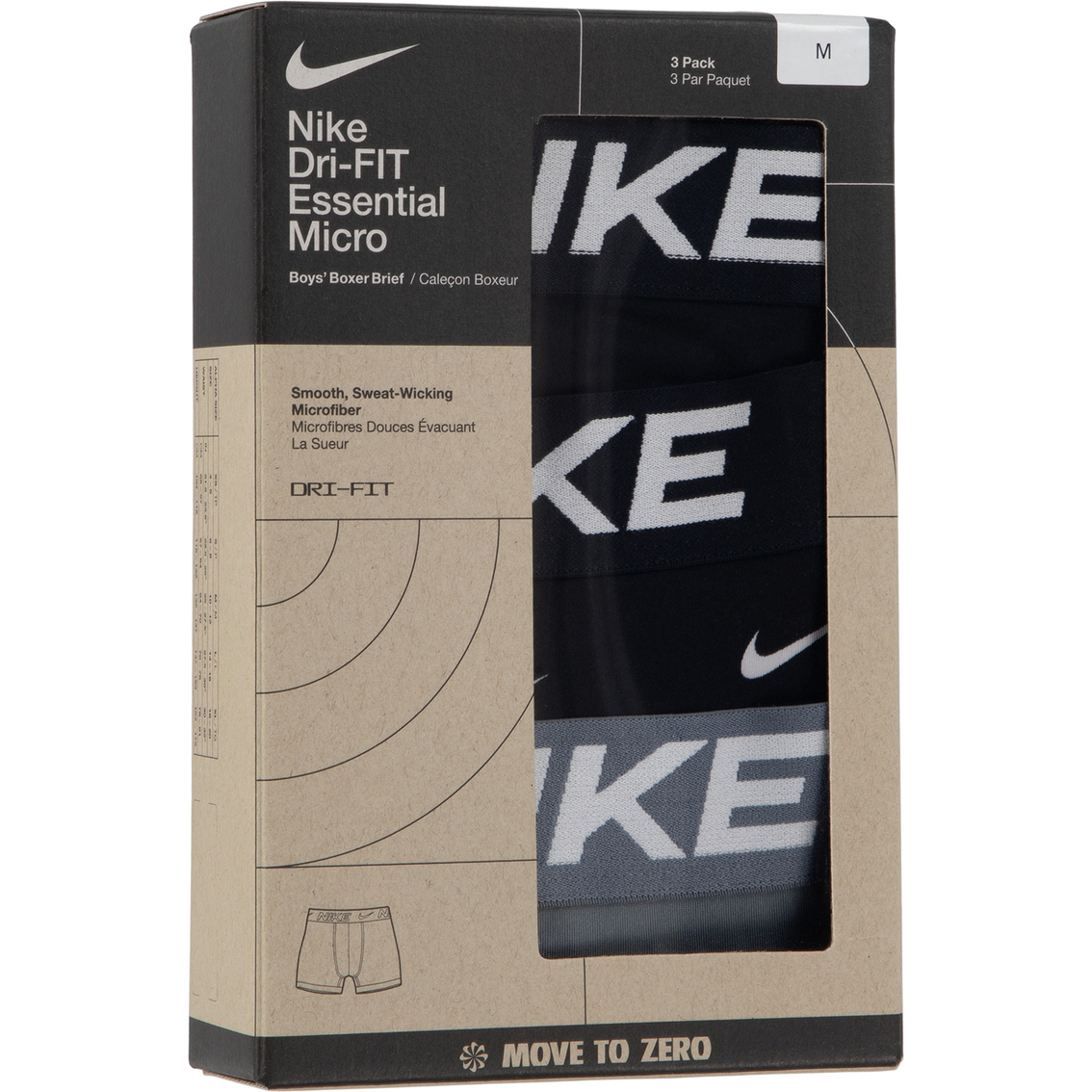 Nike Boys Essential Micro Print Dri FIT Boxer Briefs 3 pk. - Image 3 of 4