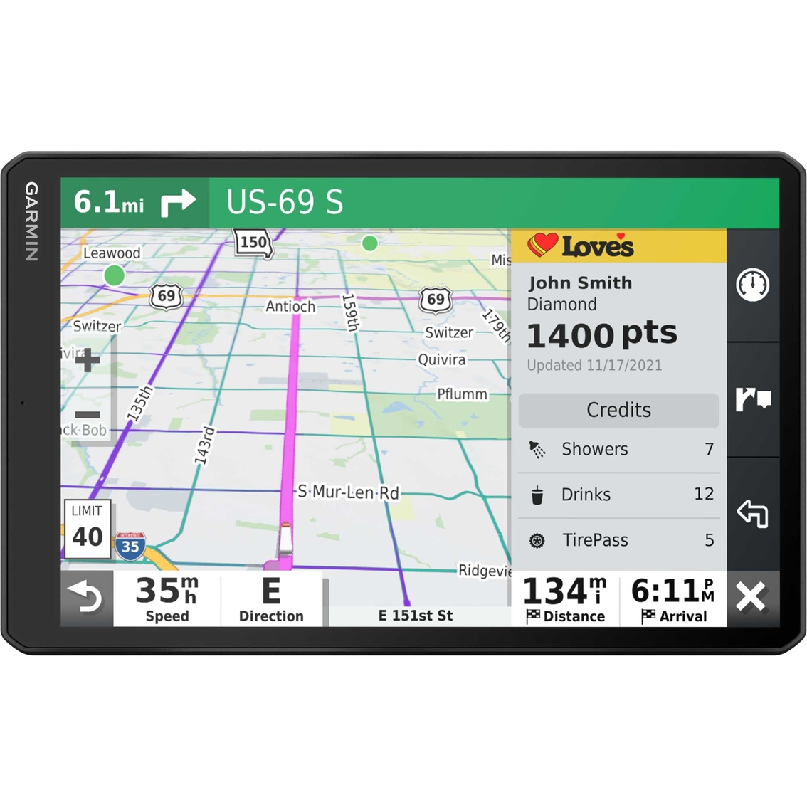 Garmin Dezl OTR1010 Trucker Navigator - Image 4 of 6