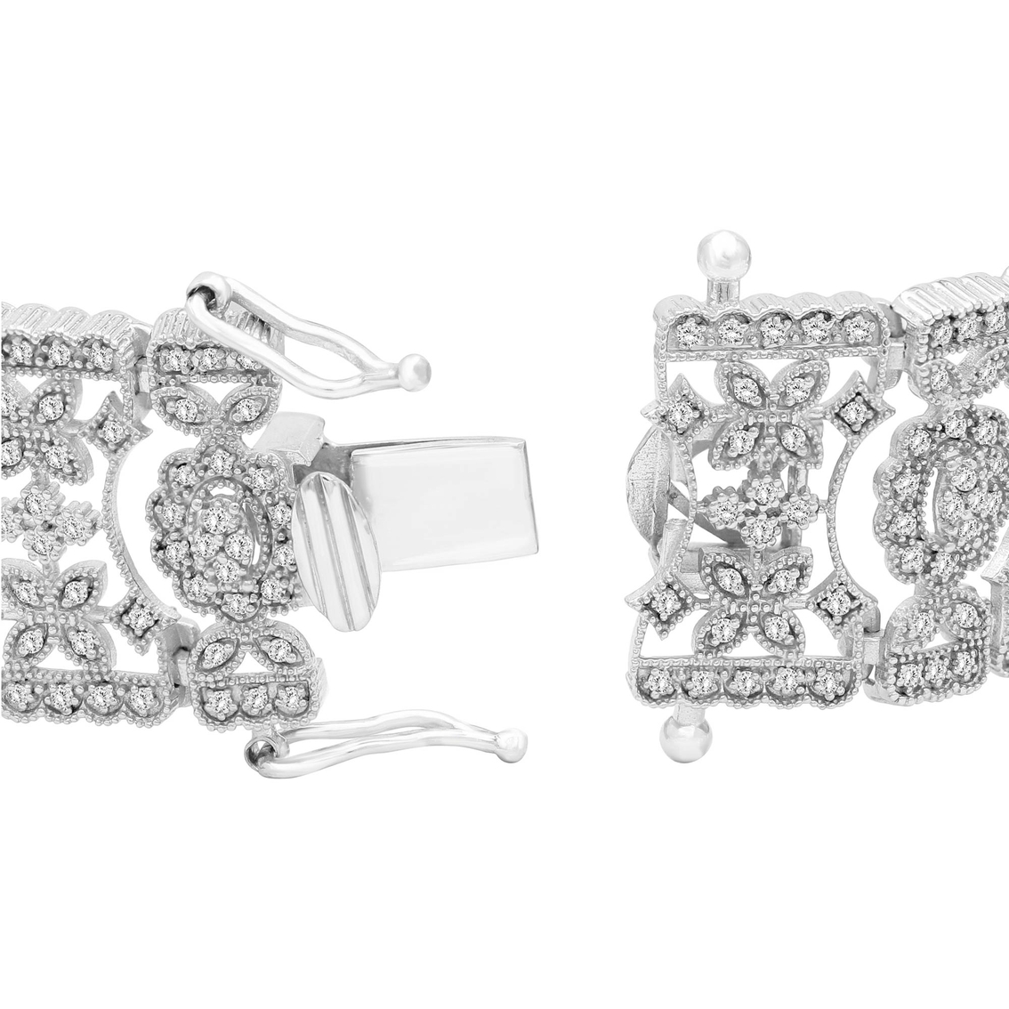 She Shines Sterling Silver 3 CTW Diamond Filigree Bracelet - Image 2 of 4