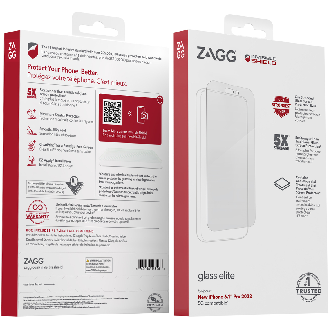 ZAGG Invisibleshield Glass Elite Screen Protection for Apple iPhone 14 Pro