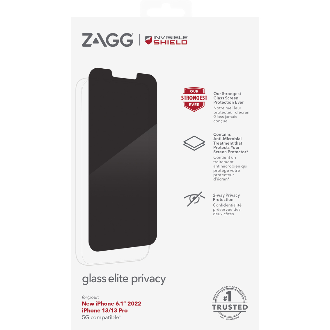 ZAGG InvisibleShield Privacy screen Protection for Apple iPhone 14 and 13 Pro - Image 3 of 3