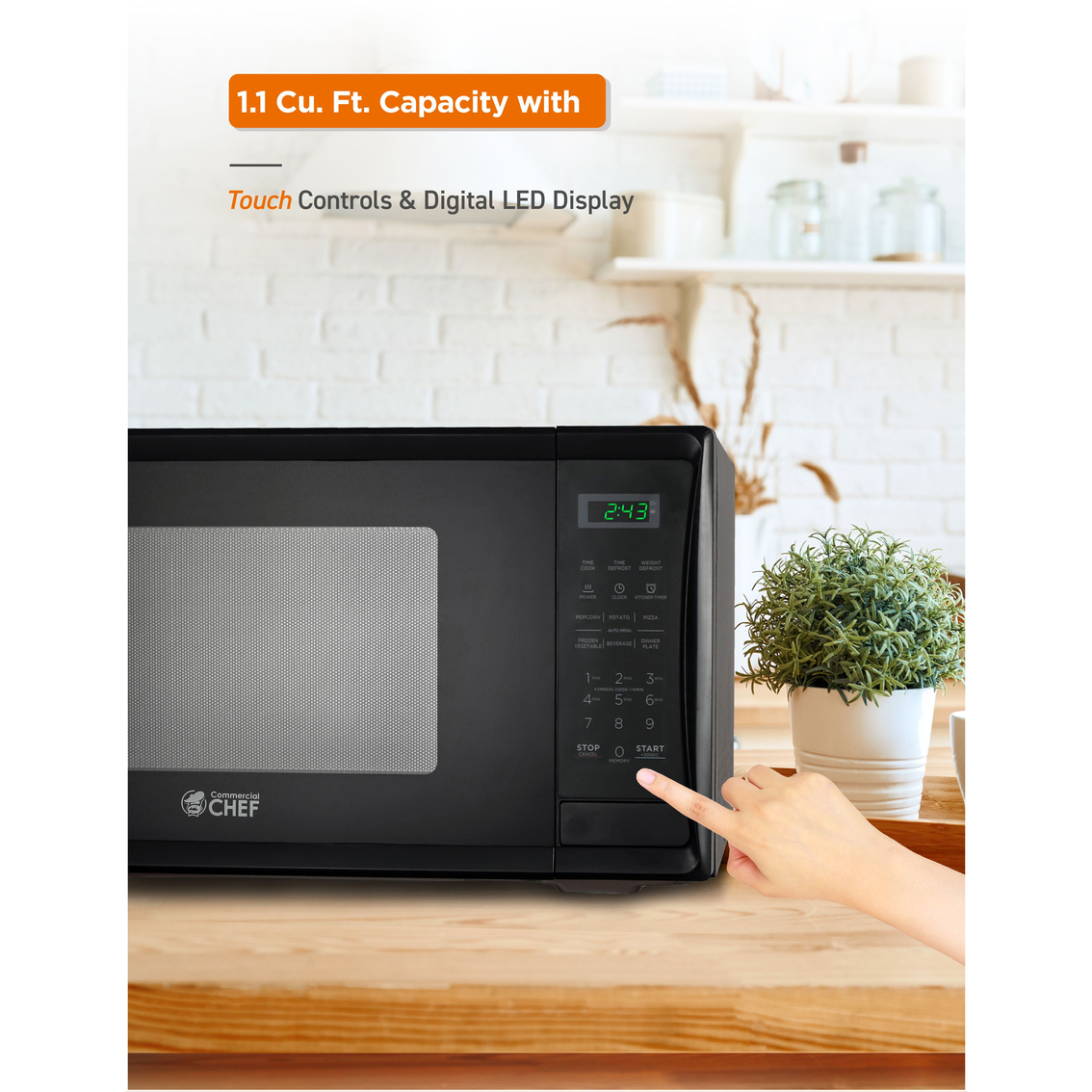 Commercial Chef 1.1 Cu. Ft. Countertop Microwave Oven - Image 6 of 7