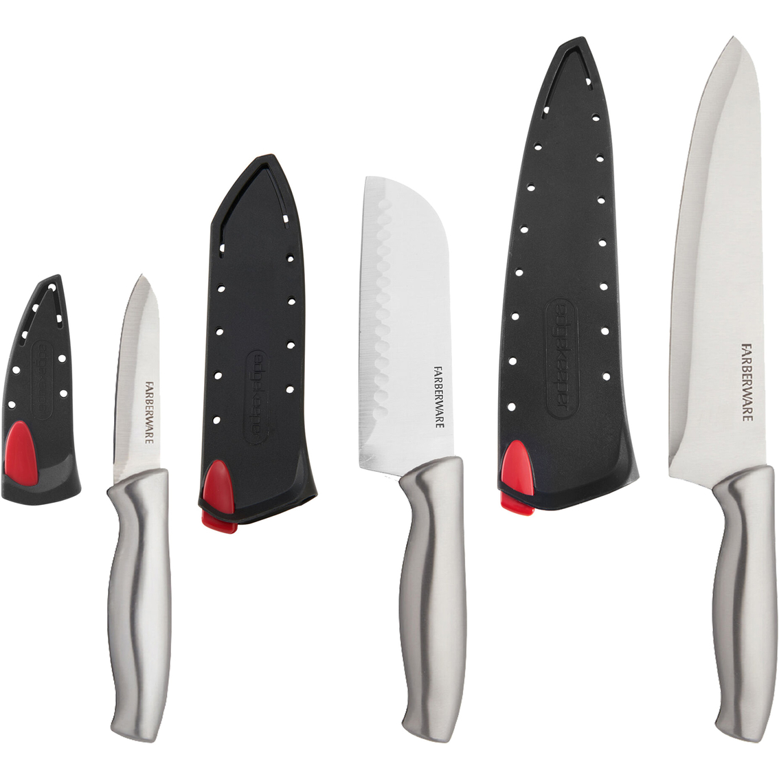 Farberware Chef Knives 6 pc. Set with Edge Keeper Sheaths