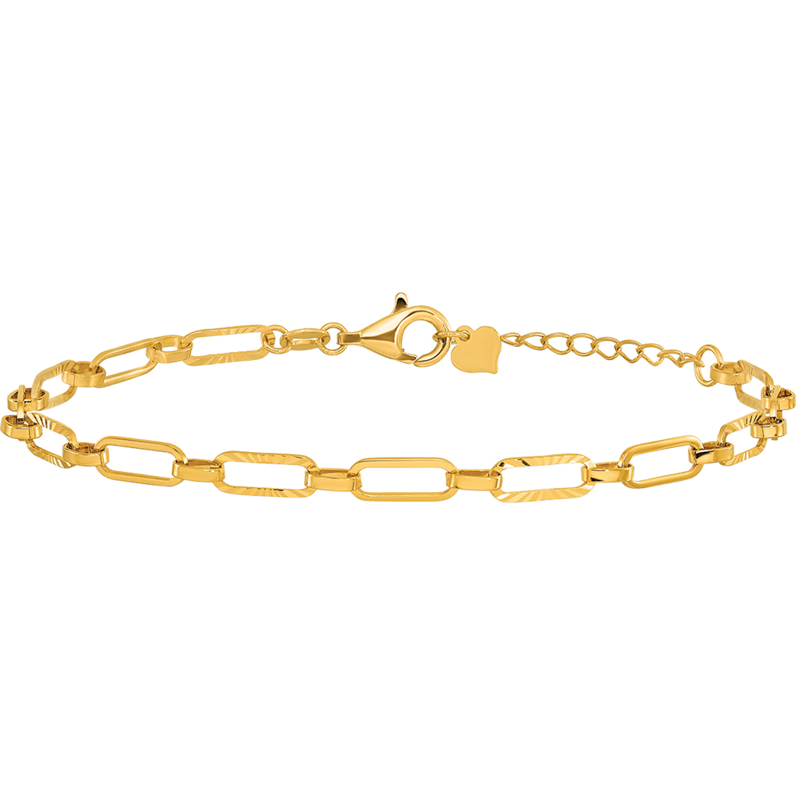 24K Pure Gold 24K Yellow Gold Paperclip Link Bracelet - Image 2 of 5