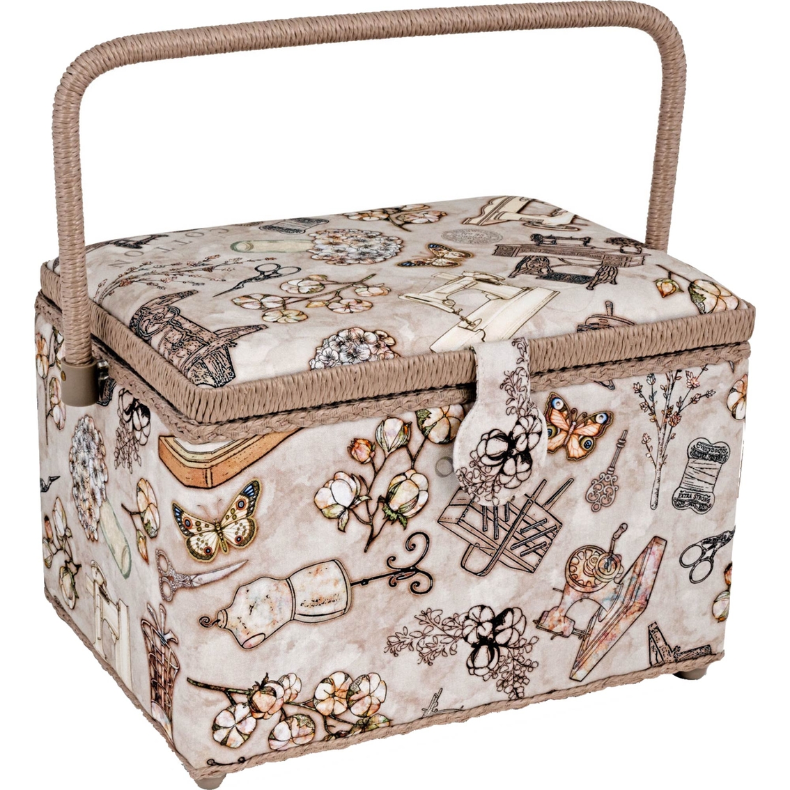 Dritz Rectangular Sewing Basket with Zippered Case, Large - Image 2 of 7