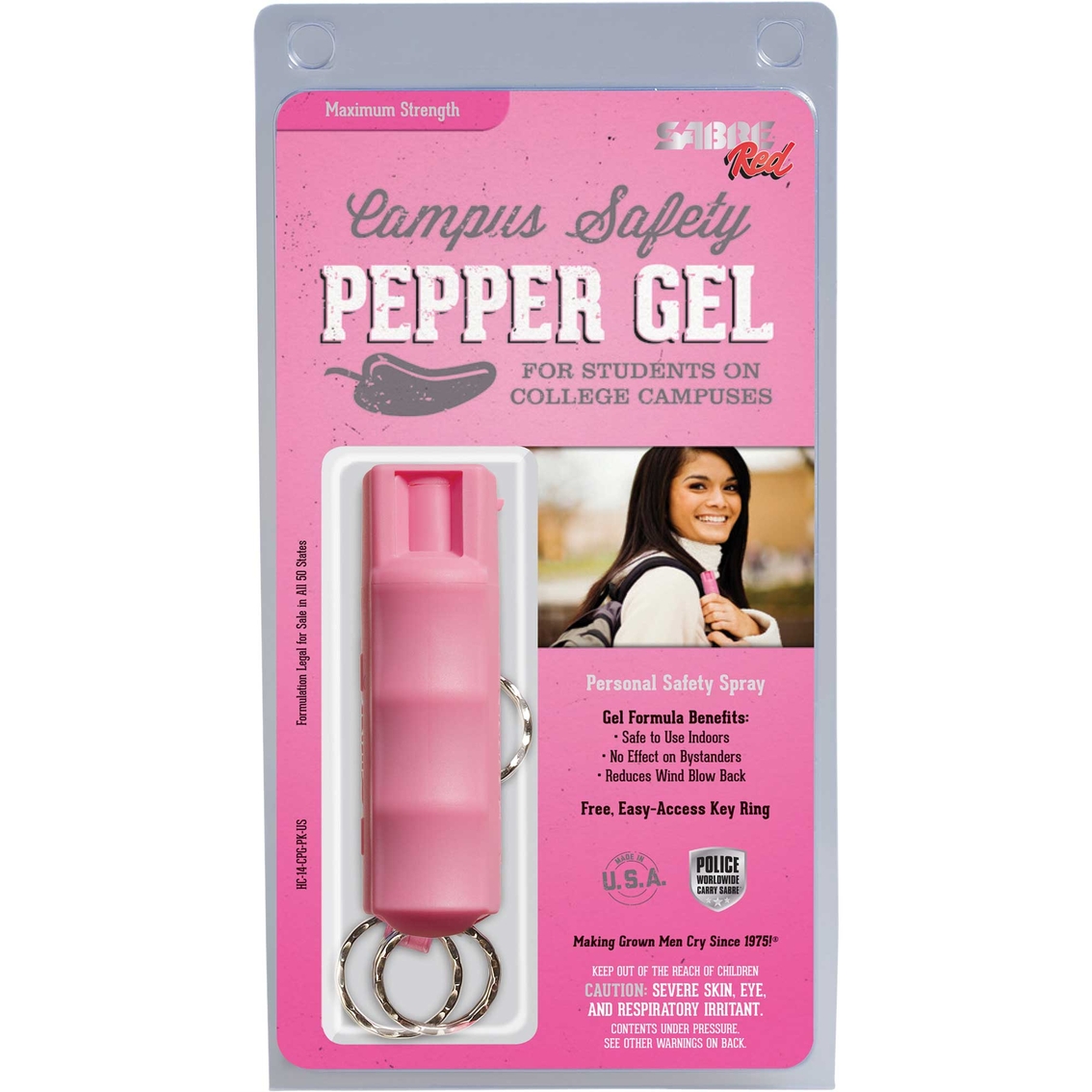 Sabre Campus Safety Pepper Gel 0.54 oz. Pink