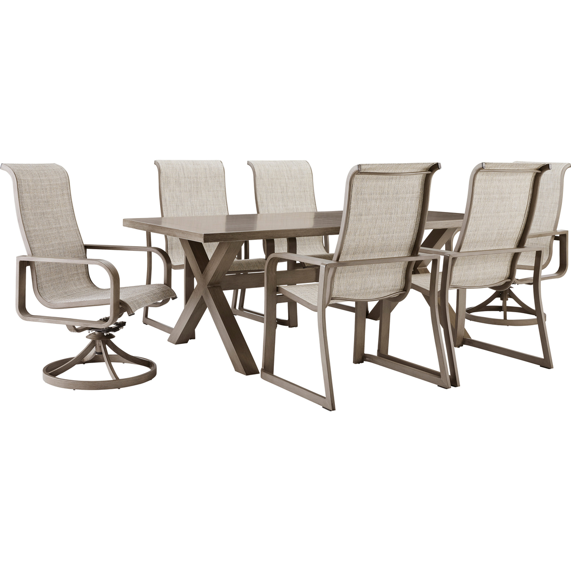 Signature Design by Ashley Beach Front 7pc Outdoor Dining Set with Sling Chairs