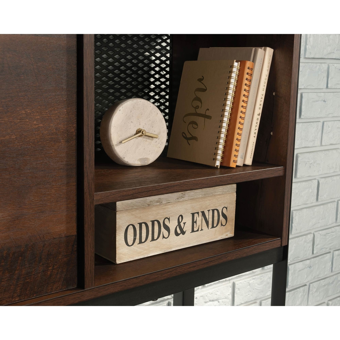 Sauder Storage Hutch for Desk in Barrel Oak - Image 6 of 10