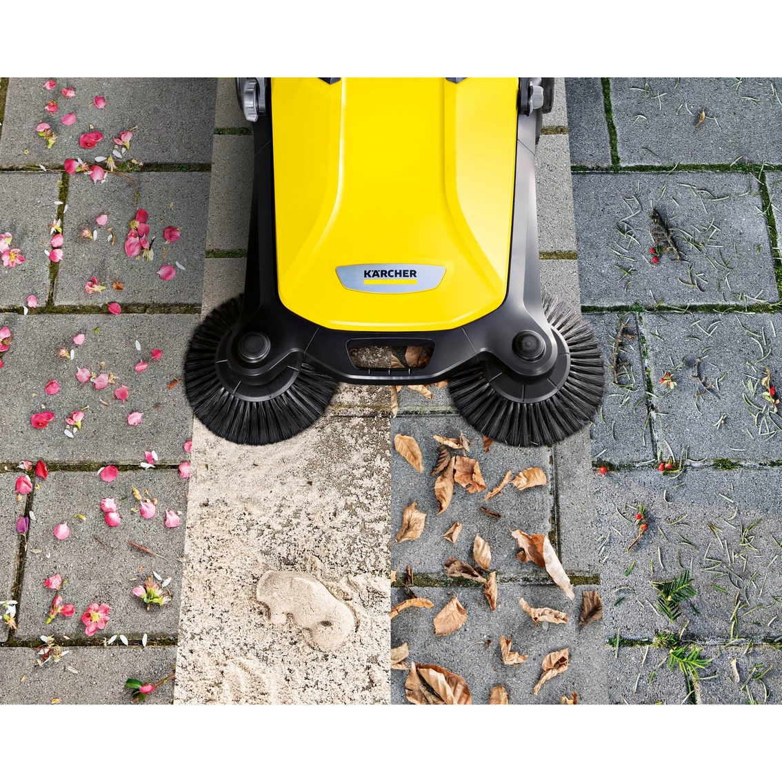 Karcher S 4 Twin Walk-Behind Outdoor Hand Push Floor Sweeper - Image 4 of 9