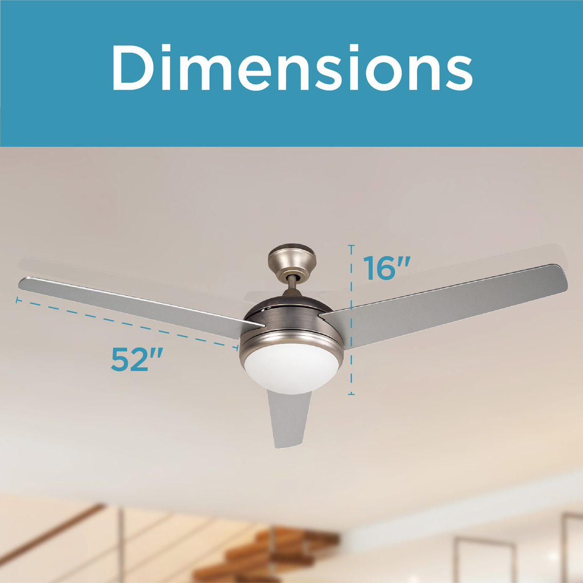 Black + Decker 52 in. Ceiling Fan with Remote Control - Image 7 of 8