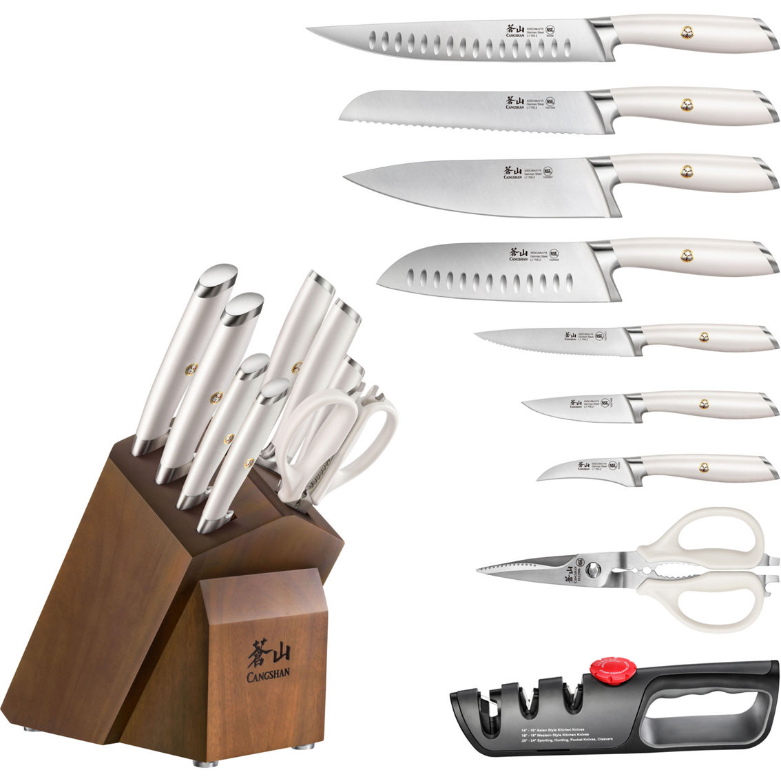 Cangshan Cutlery L1 Series White 10 pc. Forged Knife Block Set - Image 3 of 6