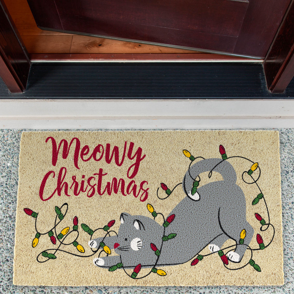 Design Imports Meowy Christmas Doormat - Image 2 of 6