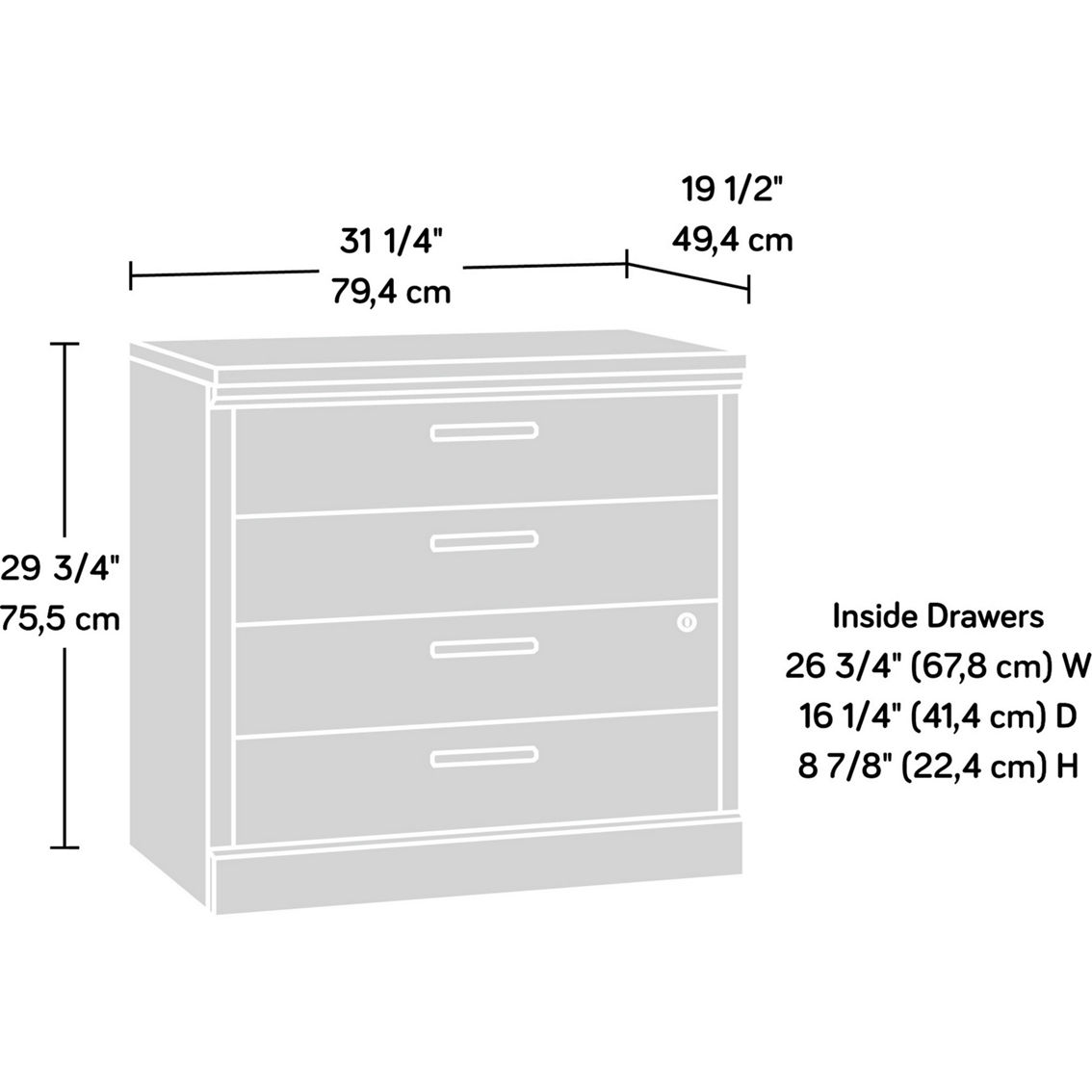 Sauder 2-Drawer Lateral File Cabinet in Pebble Pine - Image 2 of 2