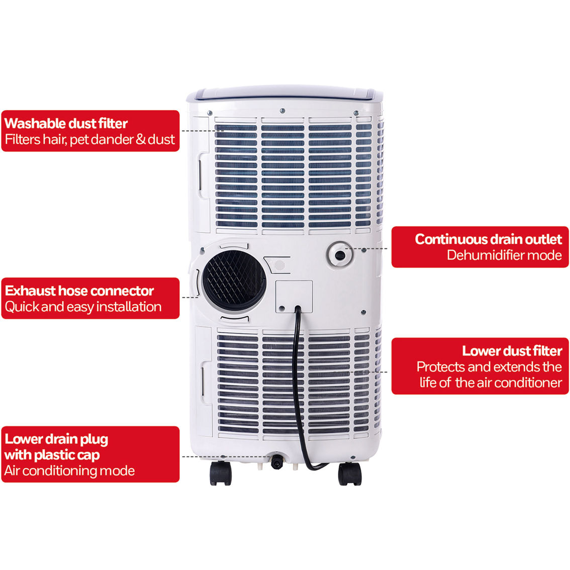 Honeywell 10,000 BTU Portable Air Conditioner with Dehumidifier and Fan - Image 4 of 8