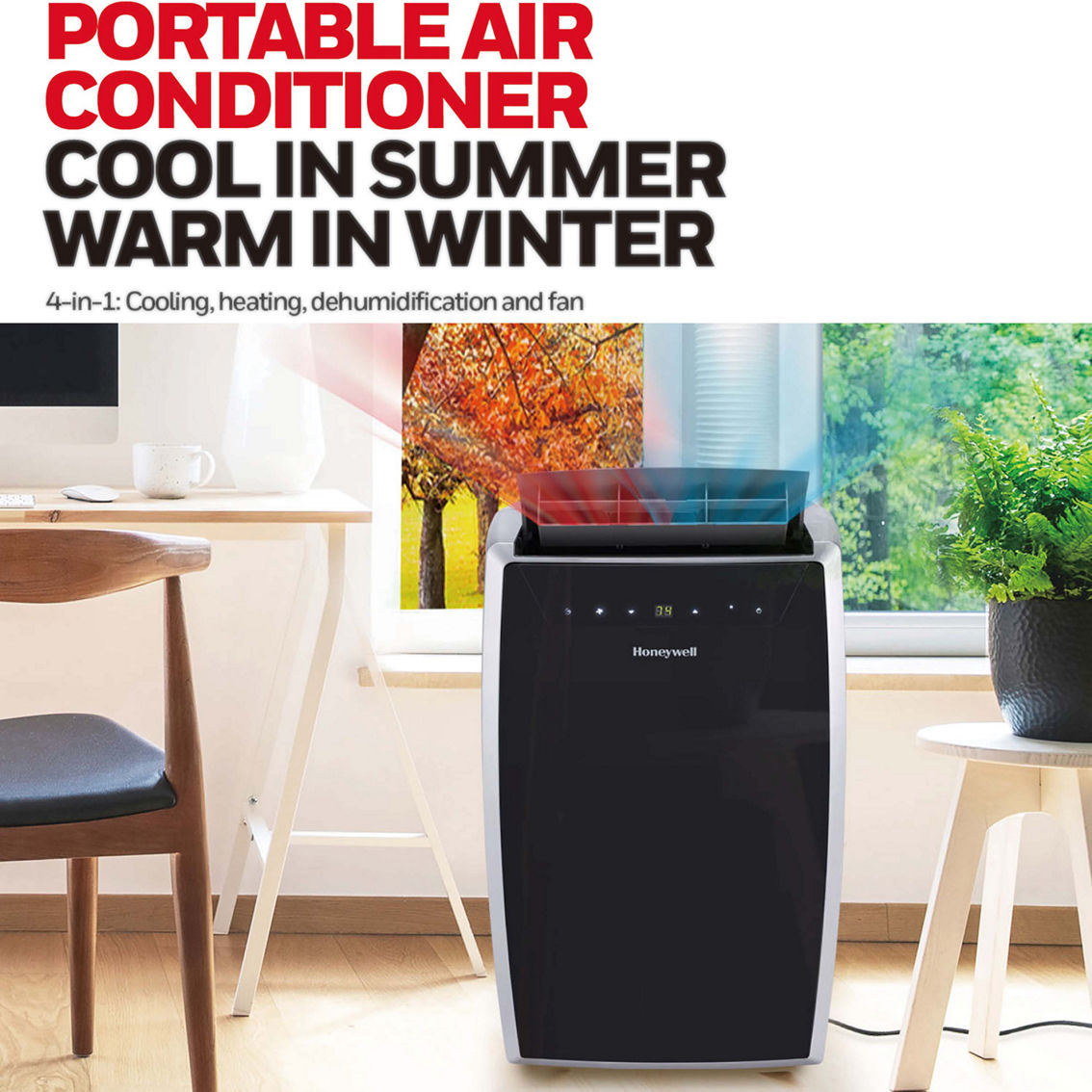 Honeywell 14,000 BTU Heat and Cool Portable Air Conditioner, Dehumidifier and Fan - Image 8 of 9
