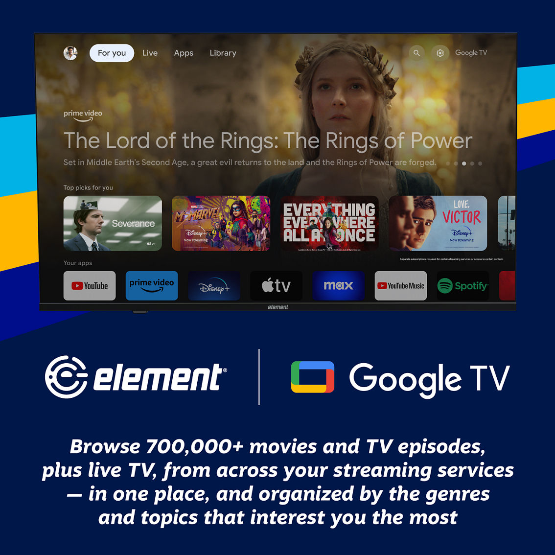 Element 55 in. 4K UHD HDR Frameless Google TV E450AD55G-G - Image 7 of 7