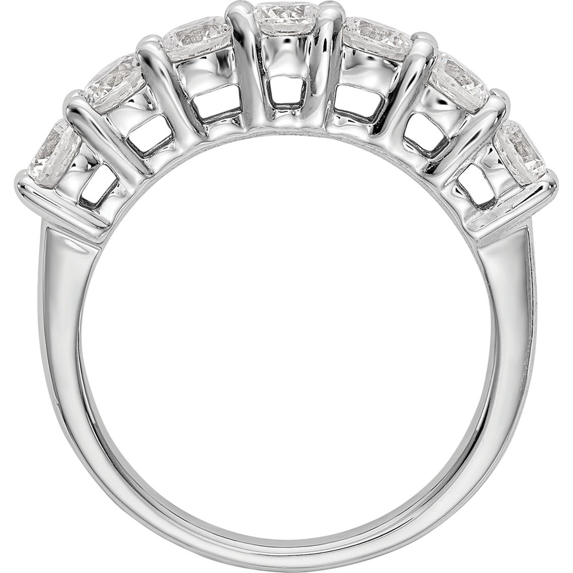 True Origin 14K White Gold 3/4 CTW Lab Grown Diamond Certified Round 7 Stone Band - Image 2 of 5