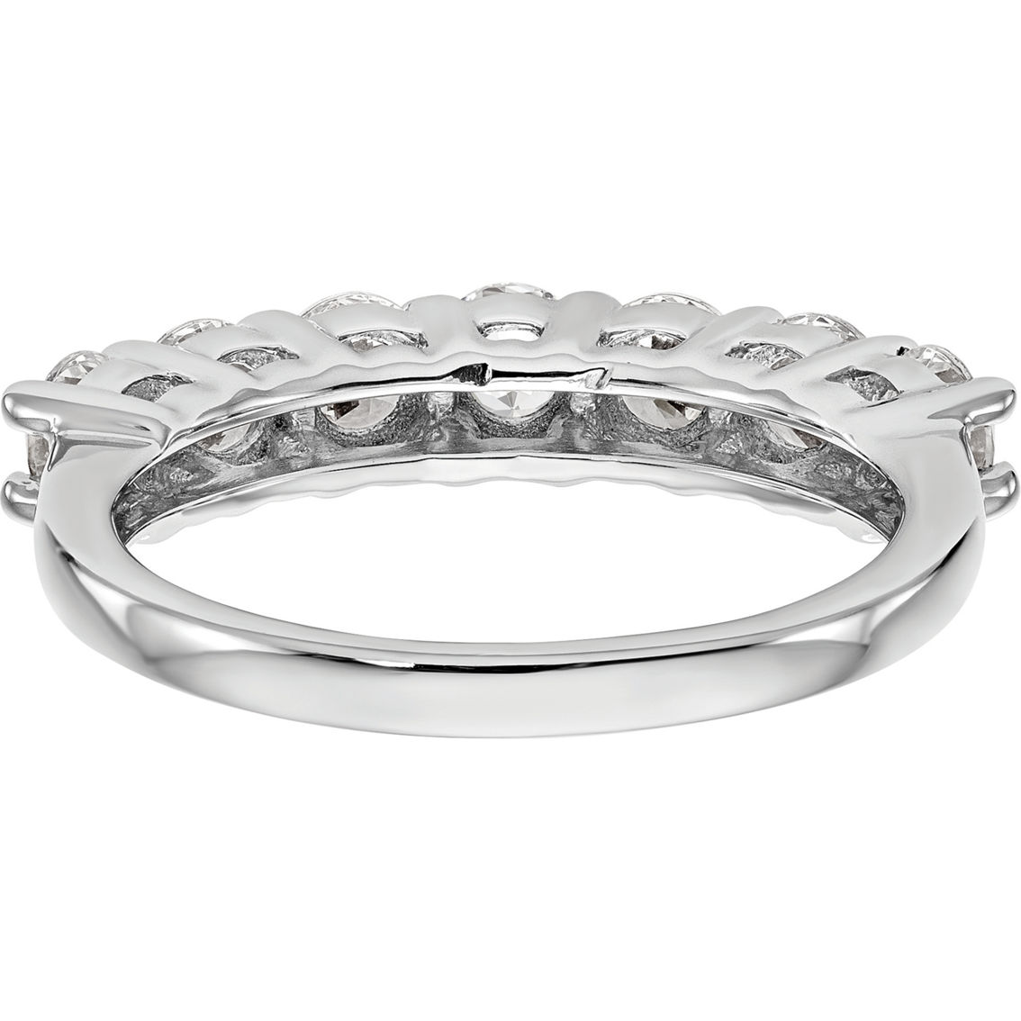 True Origin 14K White Gold 3/4 CTW Lab Grown Diamond Certified Round 7 Stone Band - Image 3 of 5