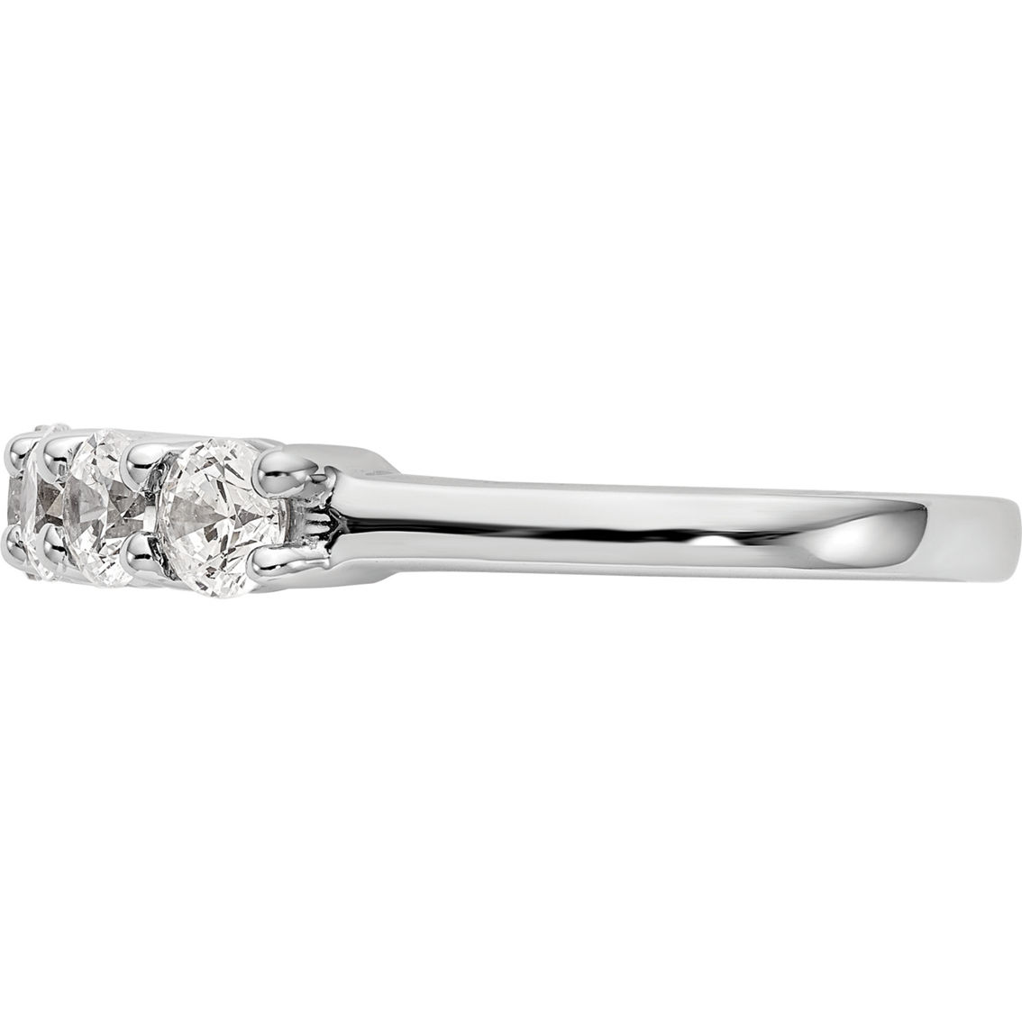 True Origin 14K White Gold 3/4 CTW Lab Grown Diamond Certified Round 7 Stone Band - Image 4 of 5