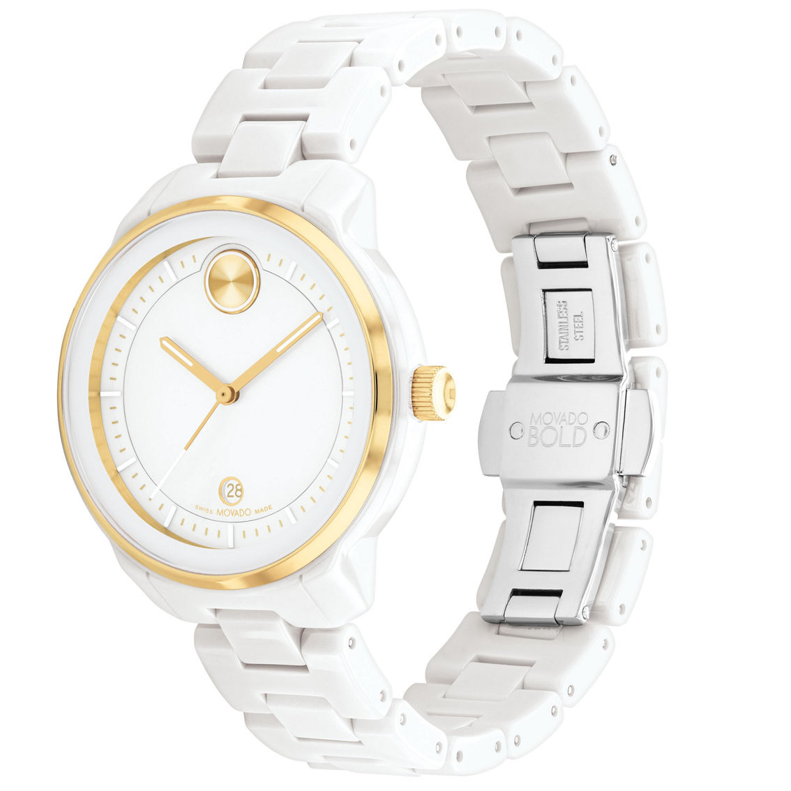 Movado Ladies Bold Verso Light Gold Watch 3600934 - Image 3 of 3